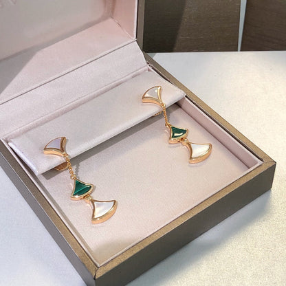 [⭐Sparkve]DREAM EARRINGS 3 MOTIFS MALACHITE MOP PINK GOLD