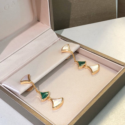 [⭐Sparkve]DREAM EARRINGS 3 MOTIFS MALACHITE MOP PINK GOLD