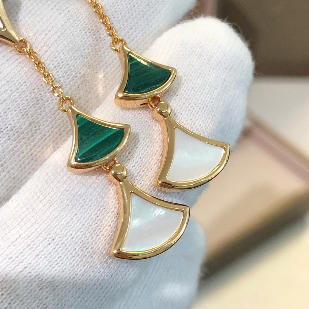 [⭐Sparkve]DREAM EARRINGS 3 MOTIFS MALACHITE MOP PINK GOLD