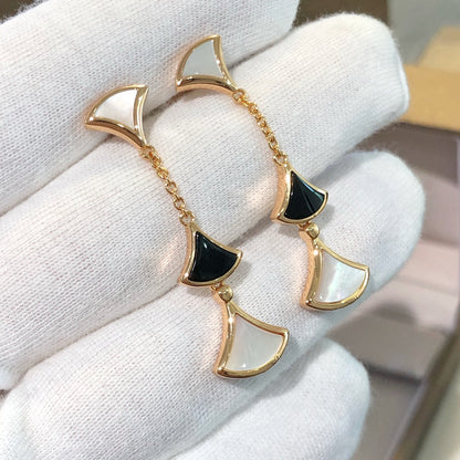[⭐Sparkve]DREAM EARRINGS 3 MOTIFS ONYX MOP PINK GOLD