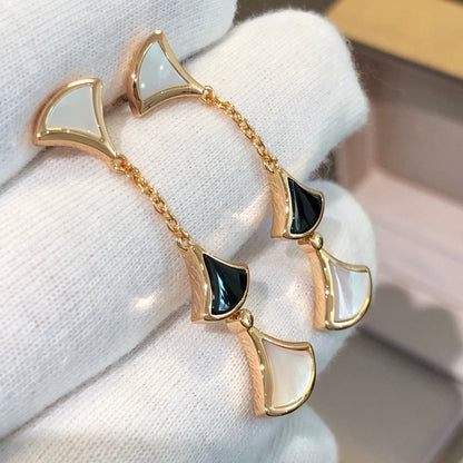 [⭐Sparkve]DREAM EARRINGS 3 MOTIFS ONYX MOP PINK GOLD