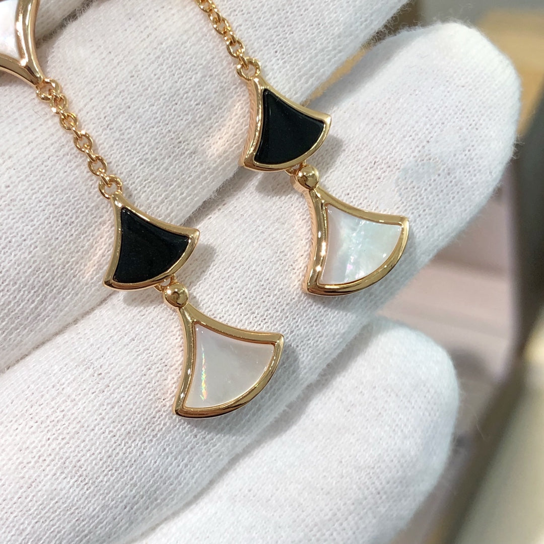 [⭐Sparkve]DREAM EARRINGS 3 MOTIFS ONYX MOP PINK GOLD