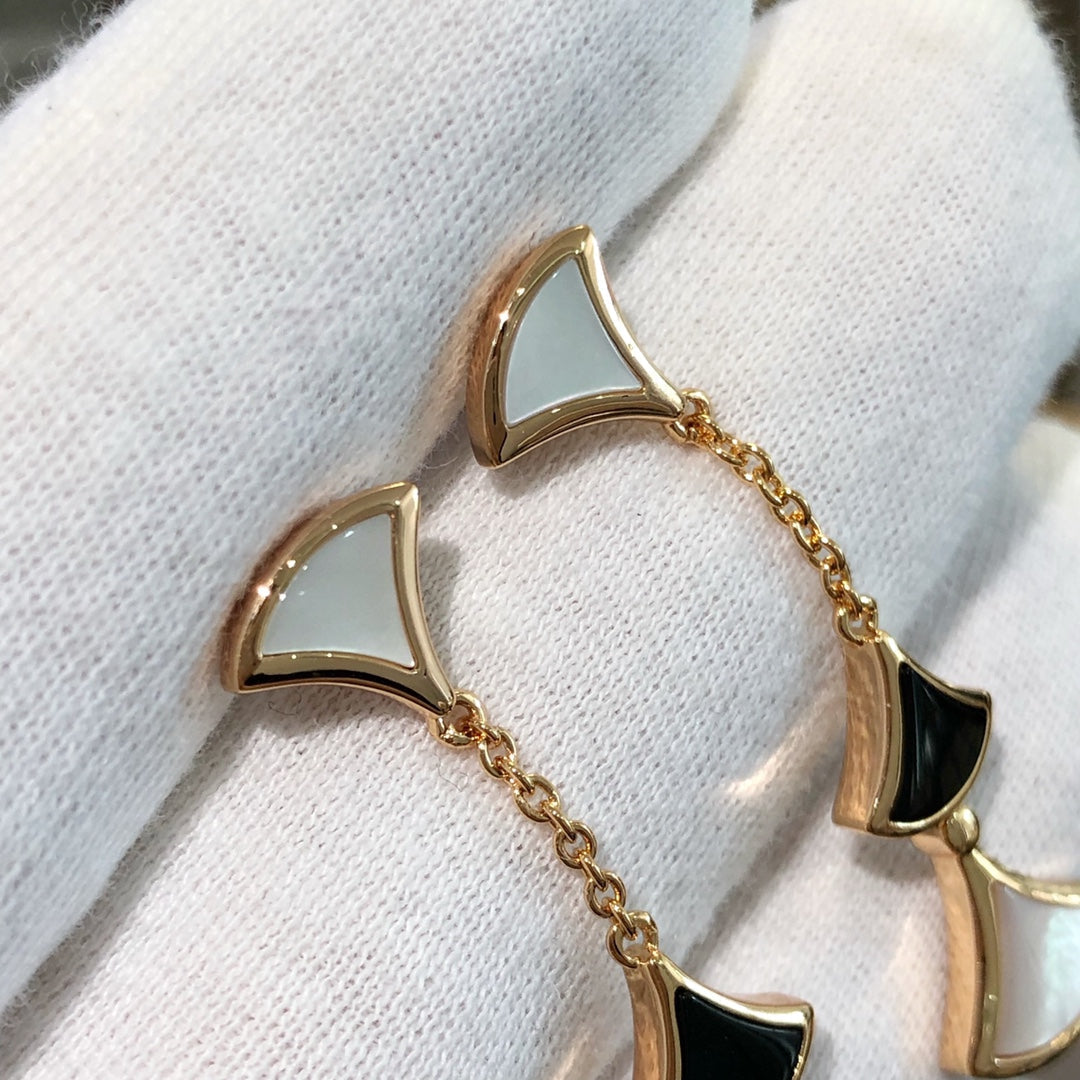 [⭐Sparkve]DREAM EARRINGS 3 MOTIFS ONYX MOP PINK GOLD