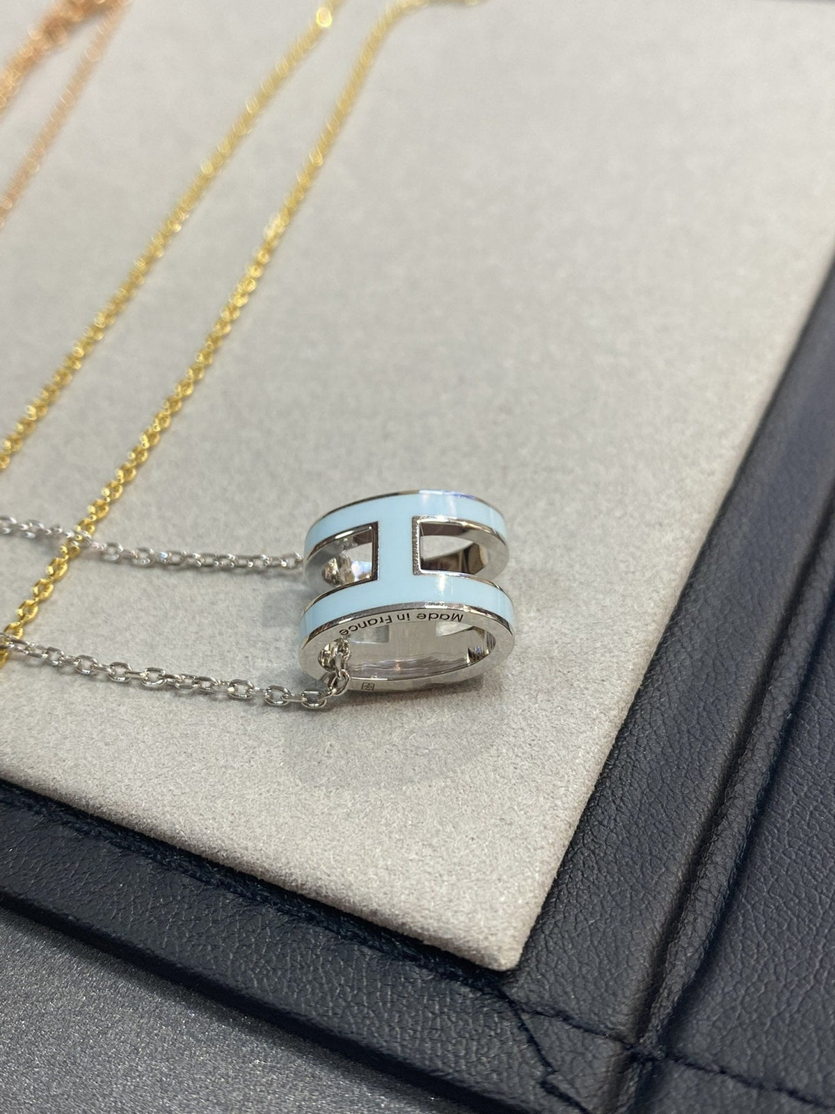 [⭐Sparkve]POP H LIGHT BLUE NECKLACE