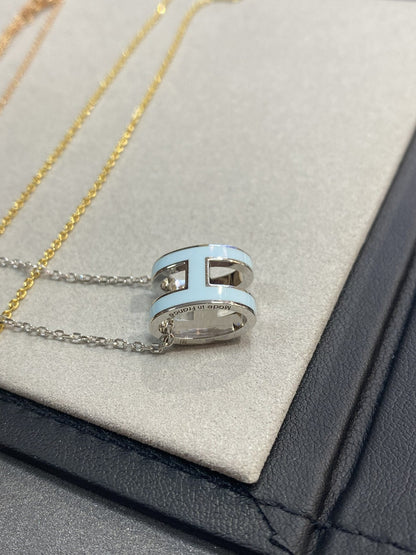 [⭐Sparkve]POP H LIGHT BLUE NECKLACE