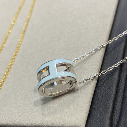 [⭐Sparkve]POP H LIGHT BLUE NECKLACE