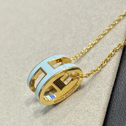 [⭐Sparkve]POP H LIGHT BLUE NECKLACE