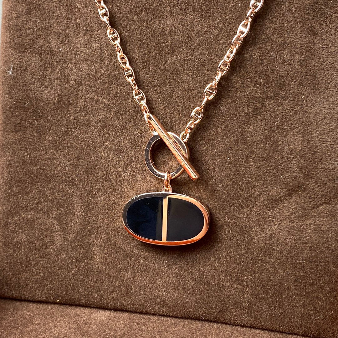 [⭐Sparkve]CHAINE VERSO BLACK CERAMIC NECKLACE