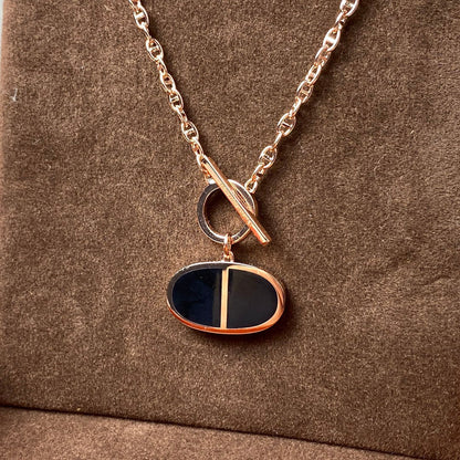 [⭐Sparkve]CHAINE VERSO BLACK CERAMIC NECKLACE