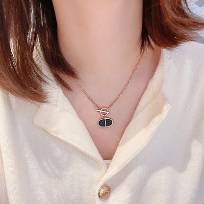 [⭐Sparkve]CHAINE VERSO BLACK CERAMIC NECKLACE