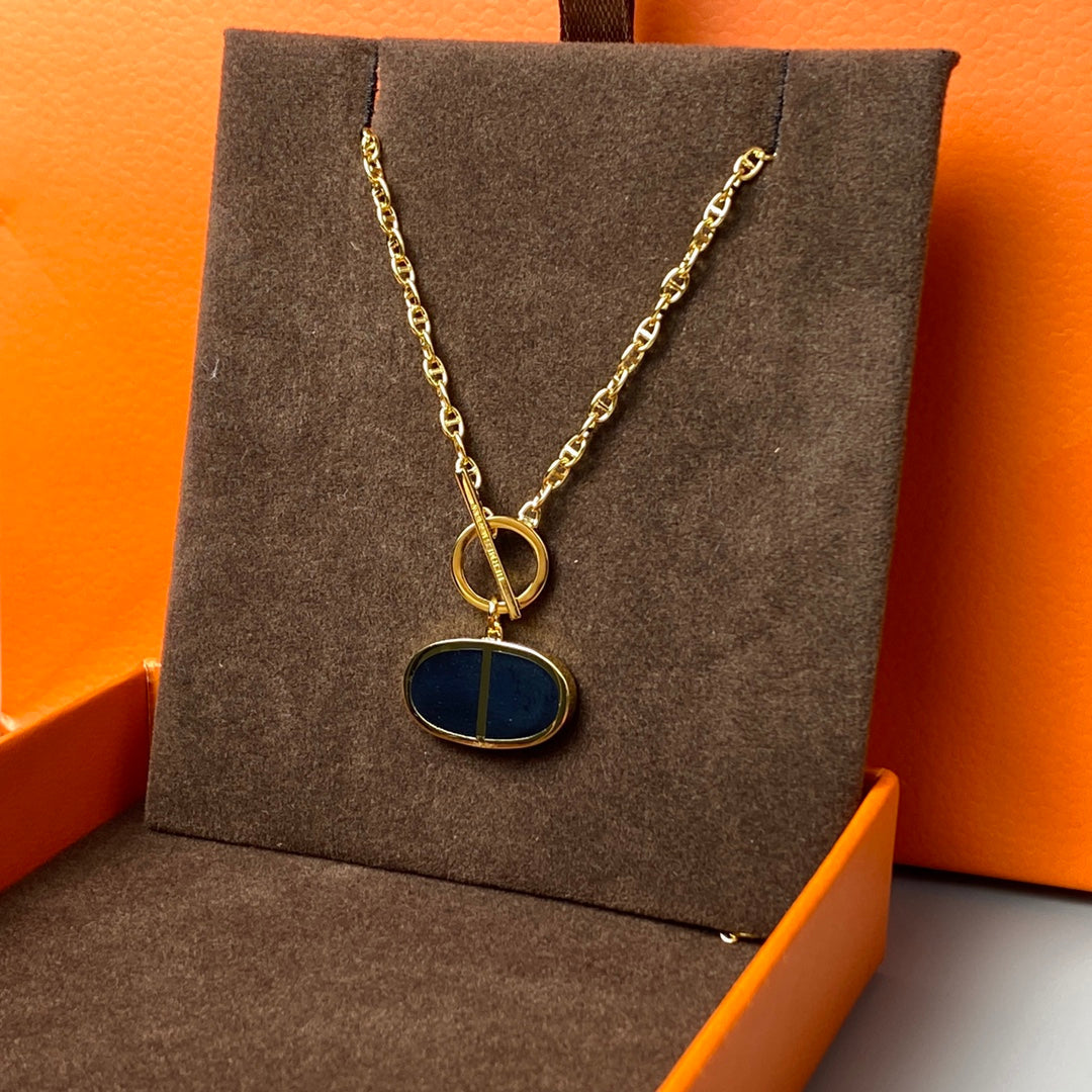 [⭐Sparkve]CHAINE VERSO BLACK CERAMIC NECKLACE