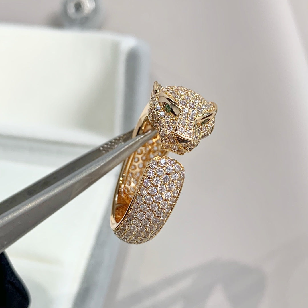 [⭐Sparkve]PANTHERE PINK GOLD DIAMOND RING