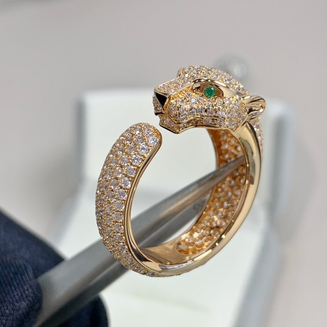 [⭐Sparkve]PANTHERE PINK GOLD DIAMOND RING