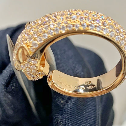 [⭐Sparkve]PANTHERE PINK GOLD DIAMOND RING
