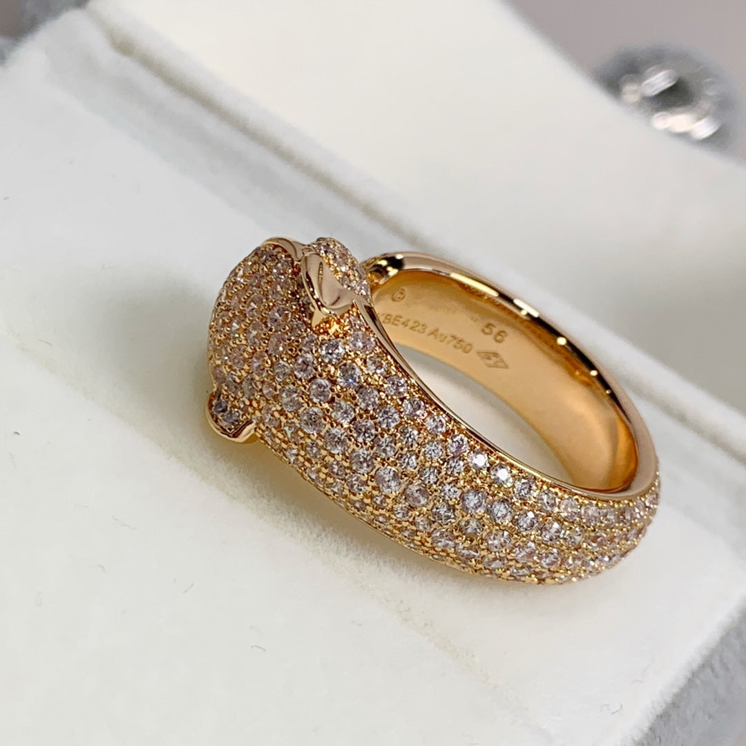 [⭐Sparkve]PANTHERE PINK GOLD DIAMOND RING