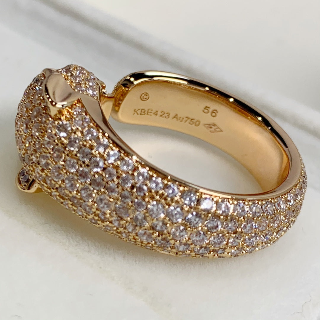 [⭐Sparkve]PANTHERE PINK GOLD DIAMOND RING
