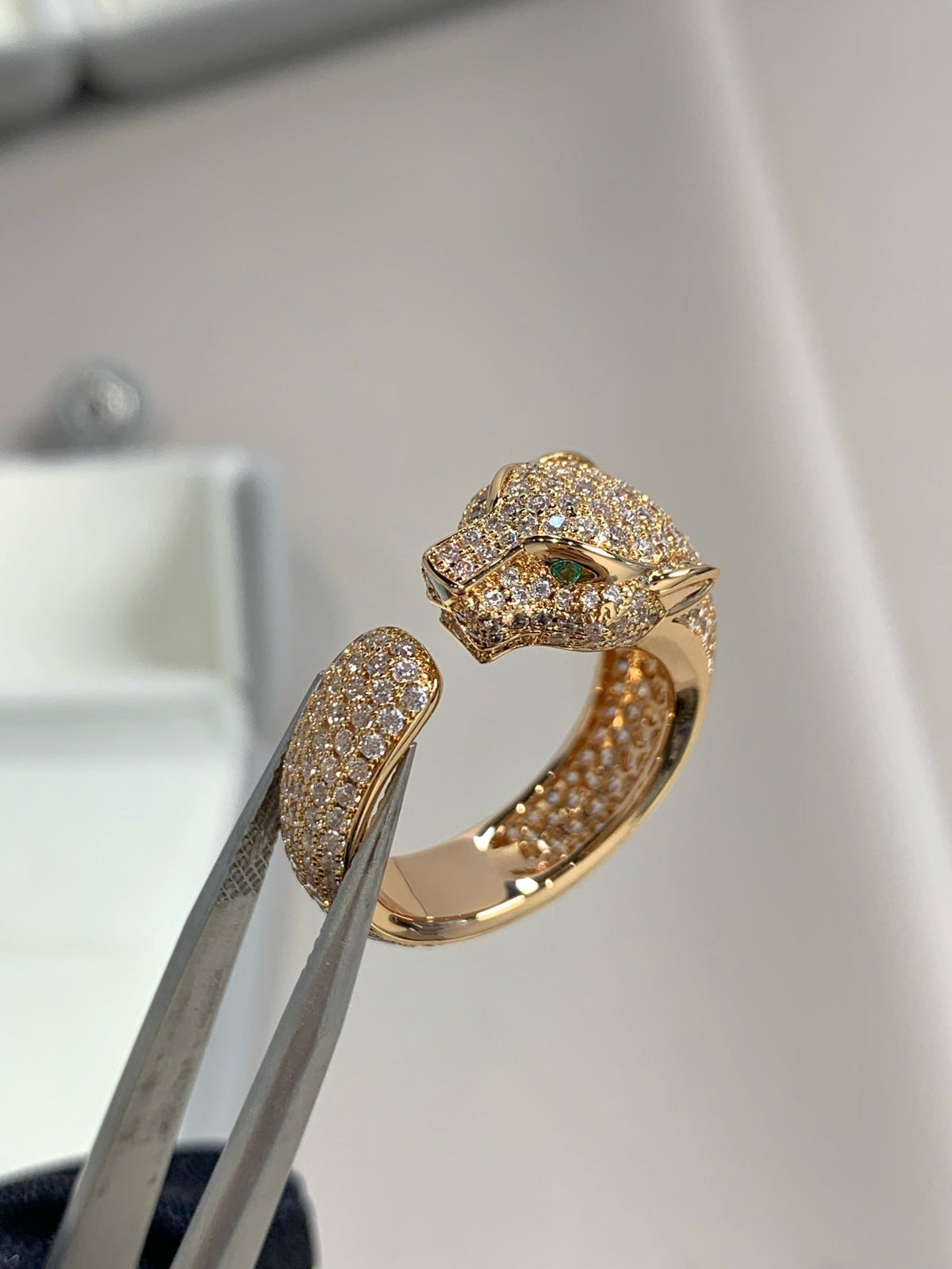 [⭐Sparkve]PANTHERE PINK GOLD DIAMOND RING