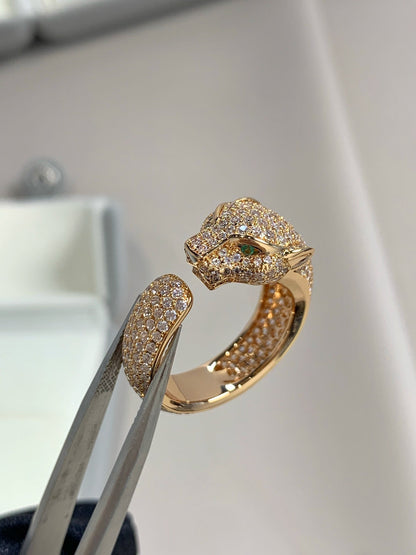[⭐Sparkve]PANTHERE PINK GOLD DIAMOND RING