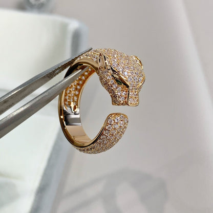 [⭐Sparkve]PANTHERE PINK GOLD DIAMOND RING