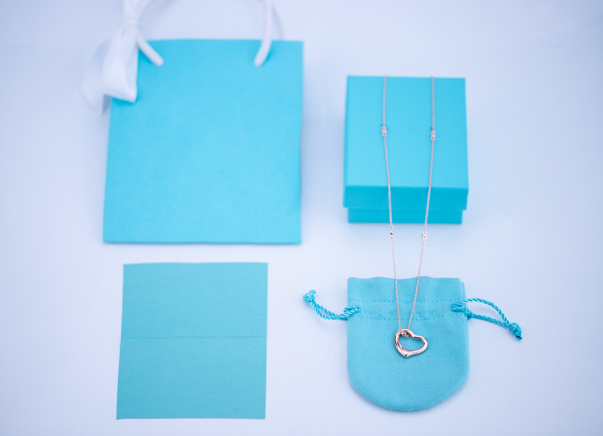 [⭐Sparkve Jewels]OPEN HEART PEDANT PINK GOLD NECKLACE