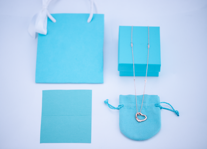 [⭐Sparkve Jewels]OPEN HEART PEDANT PINK GOLD NECKLACE