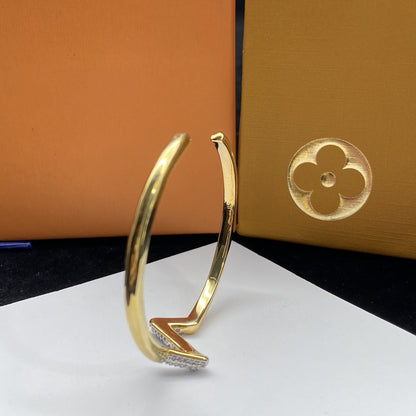 [⭐Sparkve]VOLTE UPSITE DOWN DIAMOND GOLD OPEN BRACELET