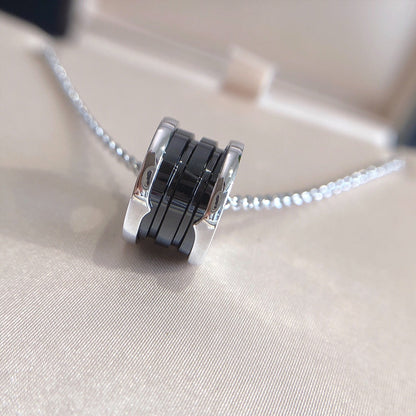 [⭐Sparkve]ZERO 1 BLACK CERAMIC SILVER NECKLACE