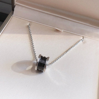 [⭐Sparkve]ZERO 1 BLACK CERAMIC SILVER NECKLACE