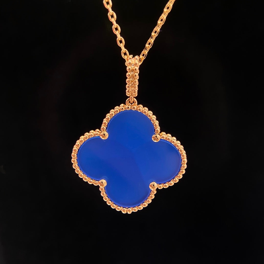 [⭐Sparkve]CLOVER 25MM NECKLACE TURQUOISE ROSE GOLD