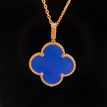 [⭐Sparkve]CLOVER 25MM NECKLACE TURQUOISE ROSE GOLD