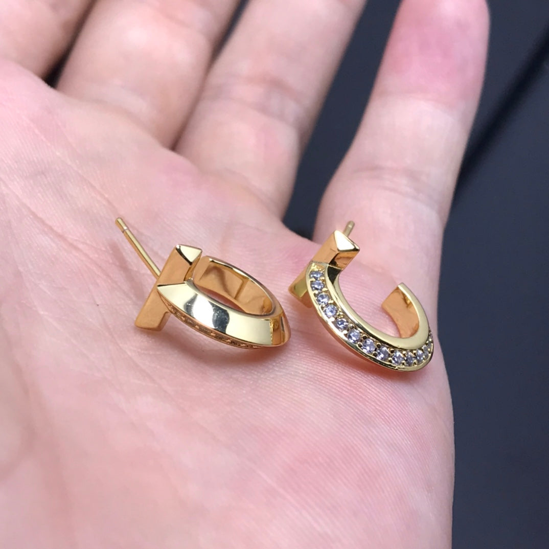 [⭐Sparkve Jewels]T HOOP DIAMOND EARRINGS