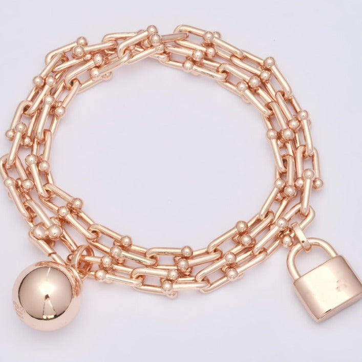 [⭐Sparkve Jewels]HARDWEAR WRAP PINK GOLD BRACELET