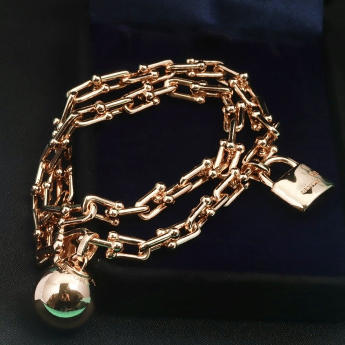 [⭐Sparkve Jewels]HARDWEAR WRAP PINK GOLD BRACELET