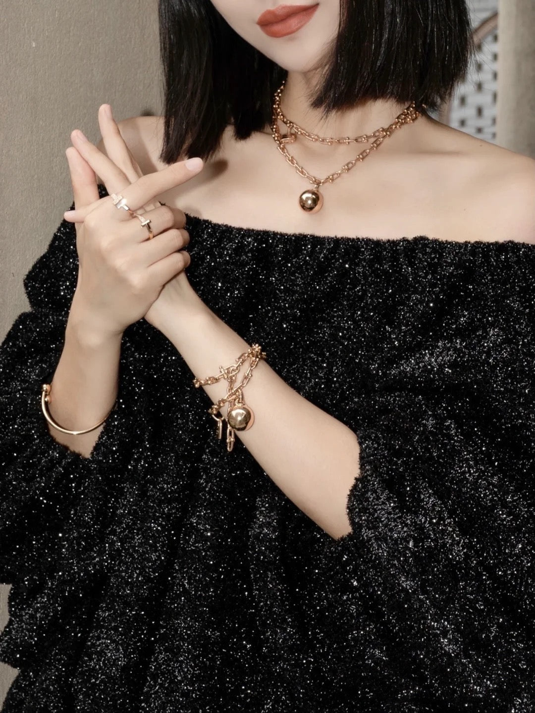 [⭐Sparkve Jewels]HARDWEAR WRAP PINK GOLD BRACELET