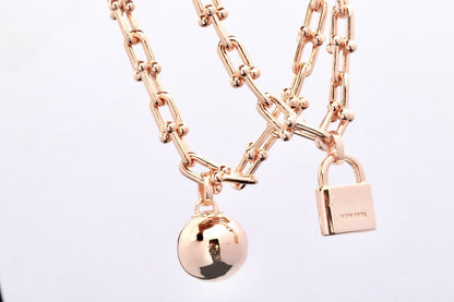 [⭐Sparkve Jewels]HARDWEAR PINK GOLD WRAP NECKLACE