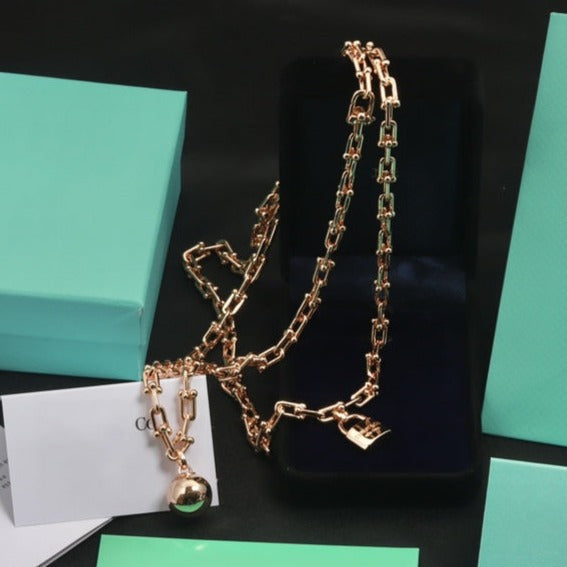 [⭐Sparkve Jewels]HARDWEAR PINK GOLD WRAP NECKLACE