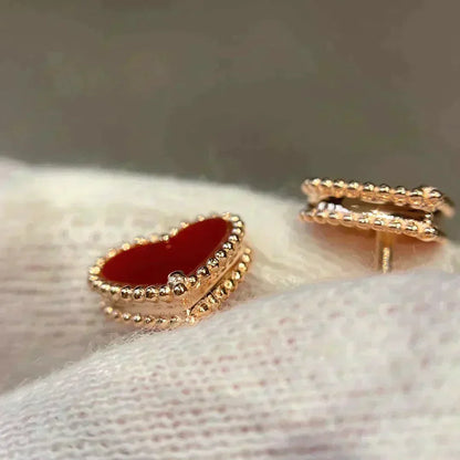 [⭐Sparkve]HEART CARNELIAN STUD EARRINGS