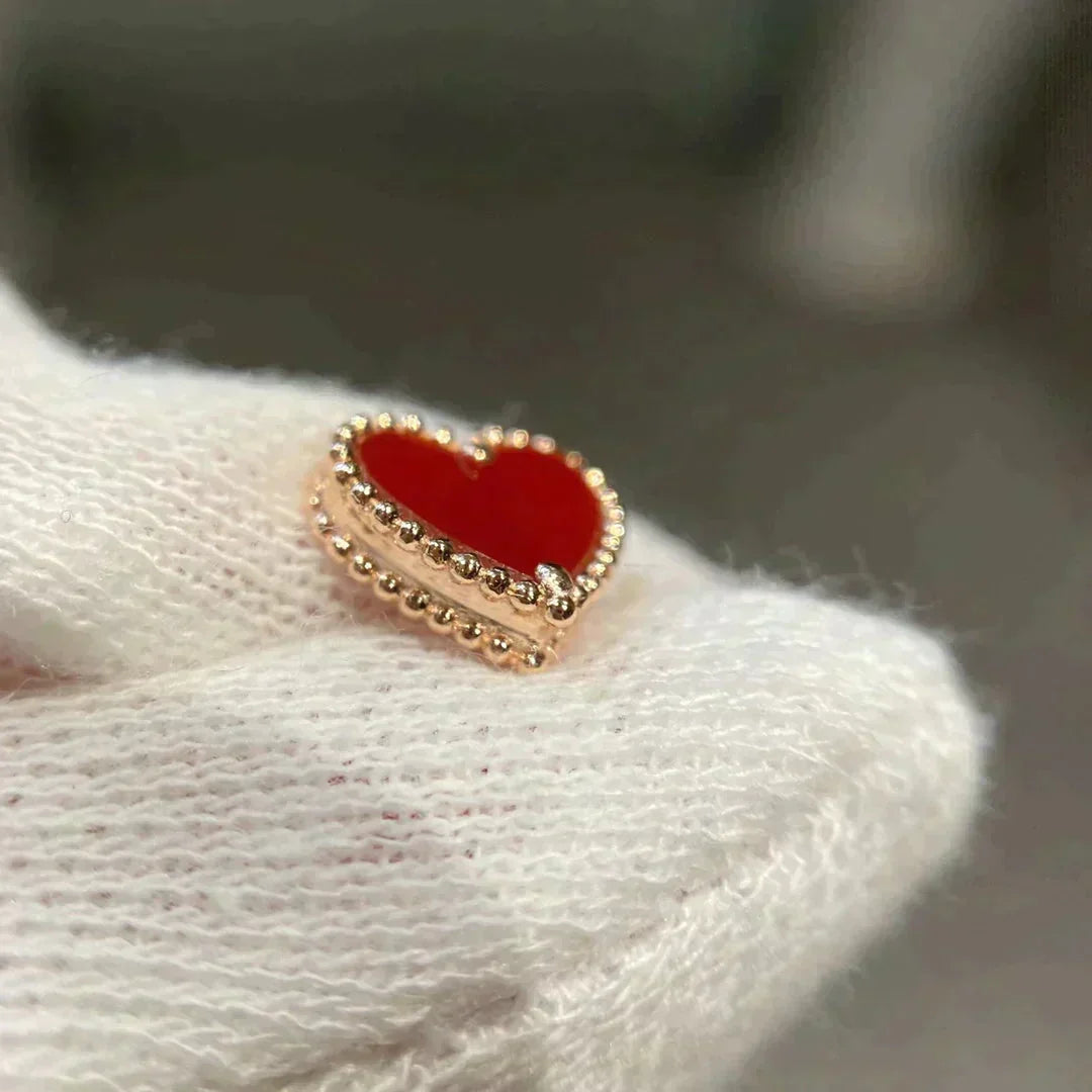 [⭐Sparkve]HEART CARNELIAN STUD EARRINGS