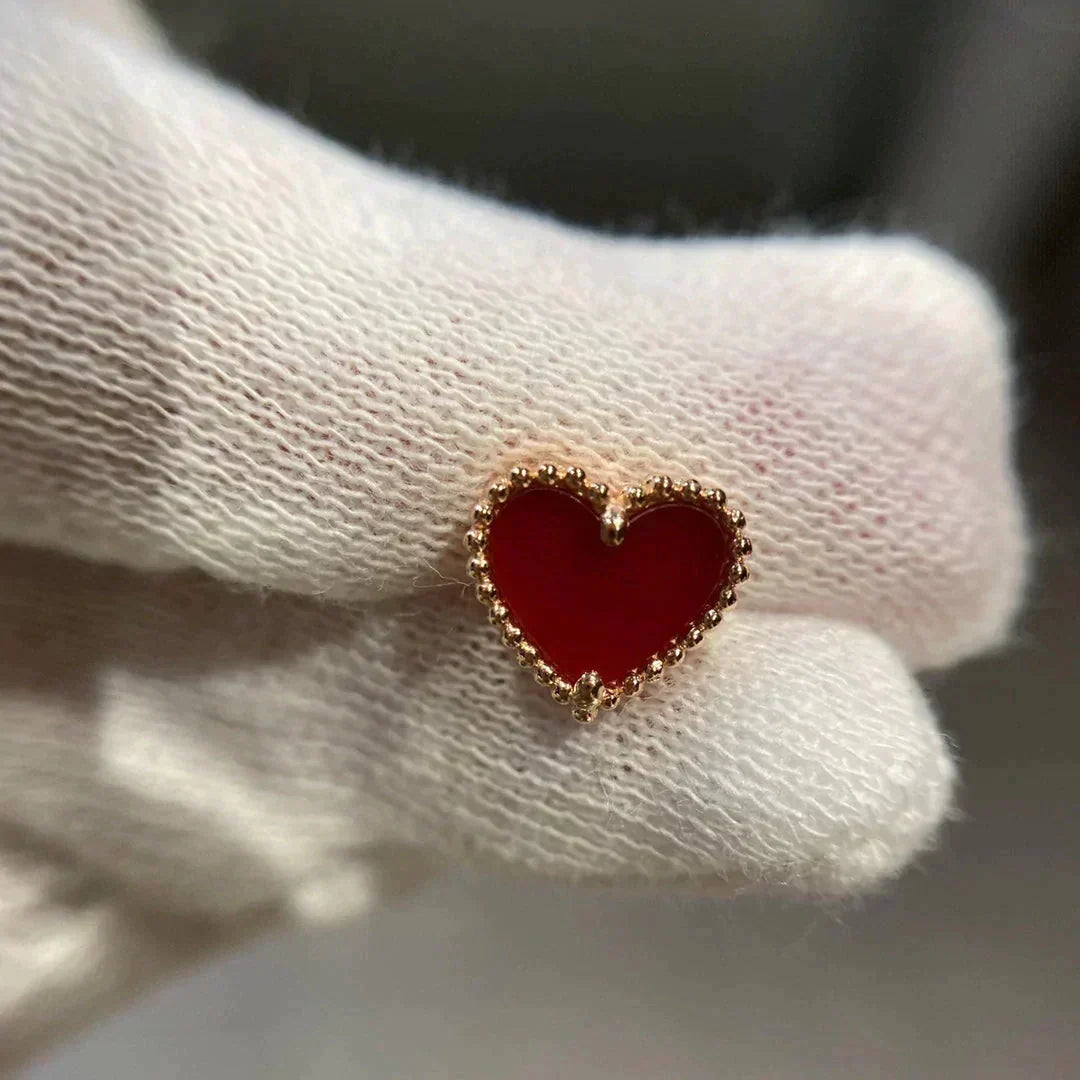 [⭐Sparkve]HEART CARNELIAN STUD EARRINGS