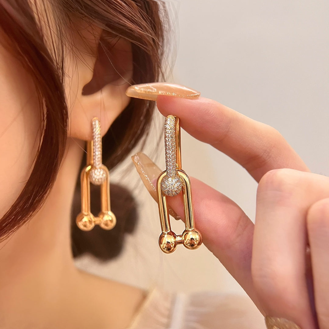 [⭐Sparkve Jewels]HARDWEAR DROP DIAMONDS EARRINGS