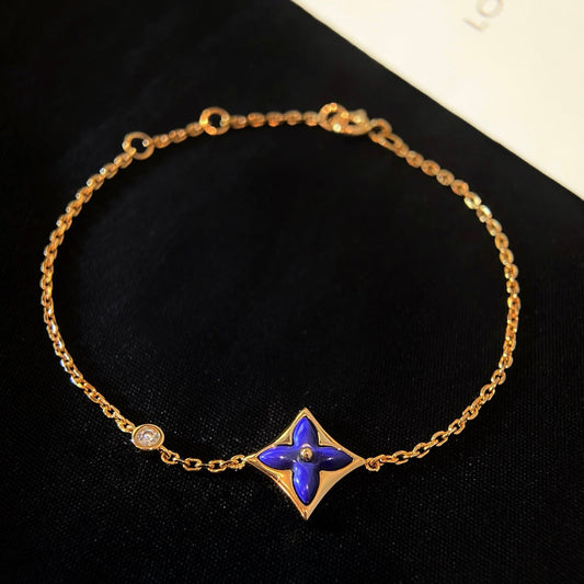 [⭐Sparkve]COLOR STAR PINK GOLD DIAMOND BRACELET