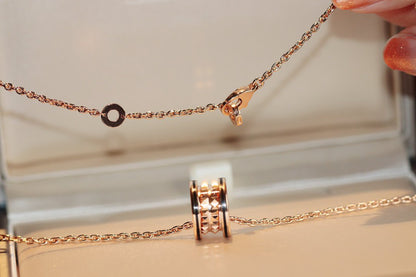 [⭐Sparkve]ZERO 1 ROCK PEDANT PINK GOLD BLACK NECKLACE