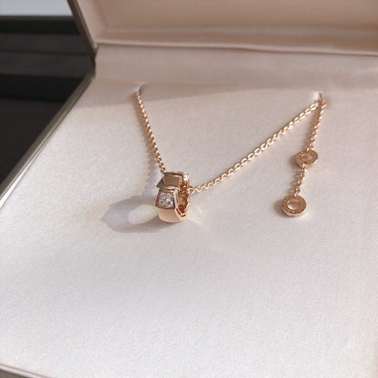 [⭐Sparkve]SERPENTI PEDANT DIAMOND PINK GOLD NECKLACE