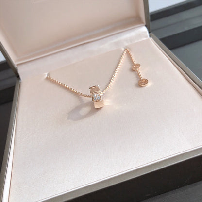 [⭐Sparkve]SERPENTI PEDANT DIAMOND PINK GOLD NECKLACE