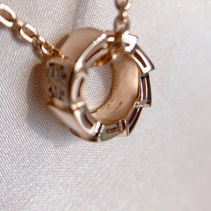 [⭐Sparkve]SERPENTI PEDANT DIAMOND PINK GOLD NECKLACE