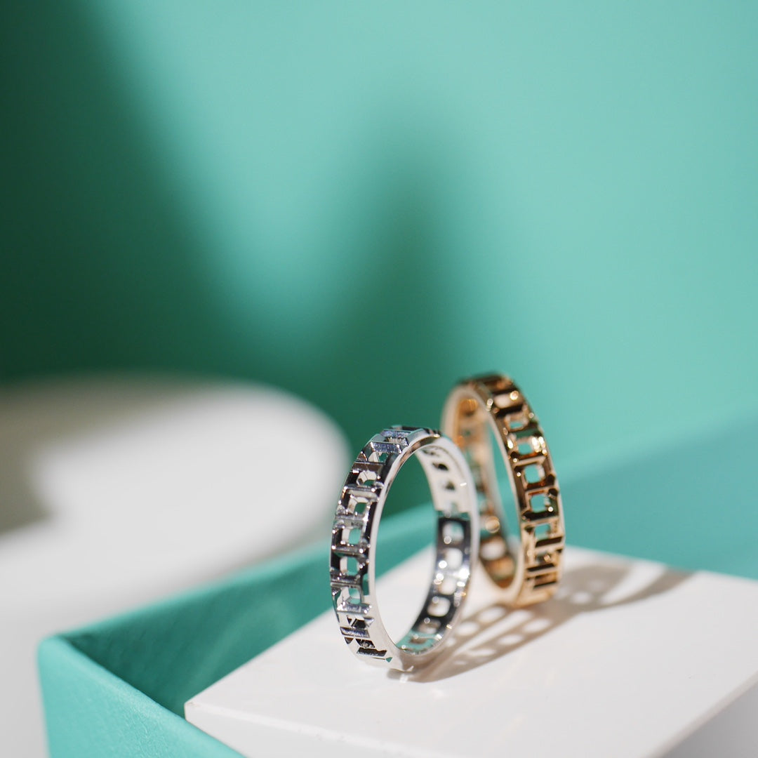 [⭐Sparkve Jewels]T TRUE 3.5MM PINK GOLD RING