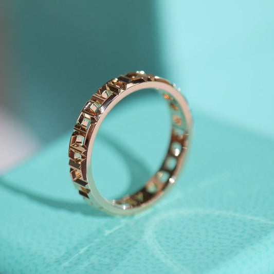[⭐Sparkve Jewels]T TRUE 3.5MM PINK GOLD RING