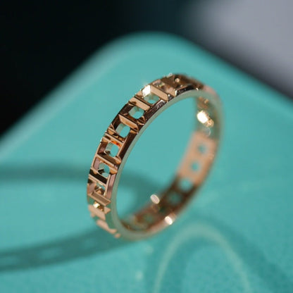 [⭐Sparkve Jewels]T TRUE 3.5MM PINK GOLD RING