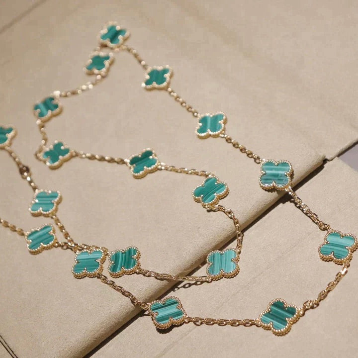 [⭐Sparkve]CLOVER 20 MOTIFS MALACHITE GOLD