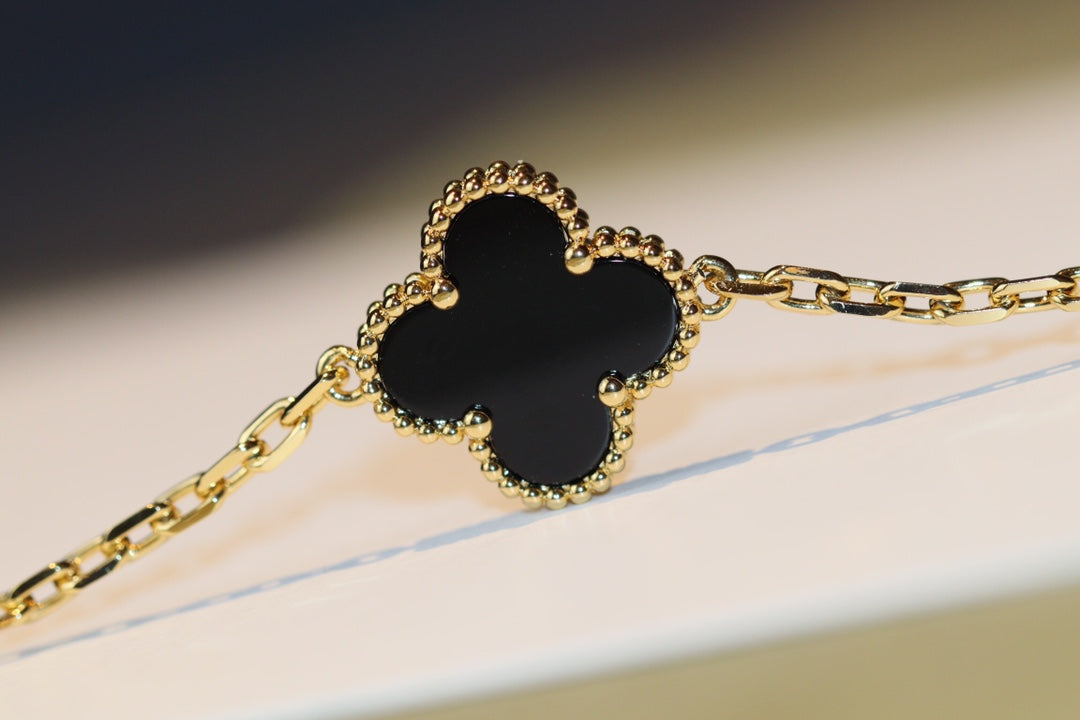 [⭐Sparkve]CLOVER 20 MOTIFS ONYX ROSE GOLD